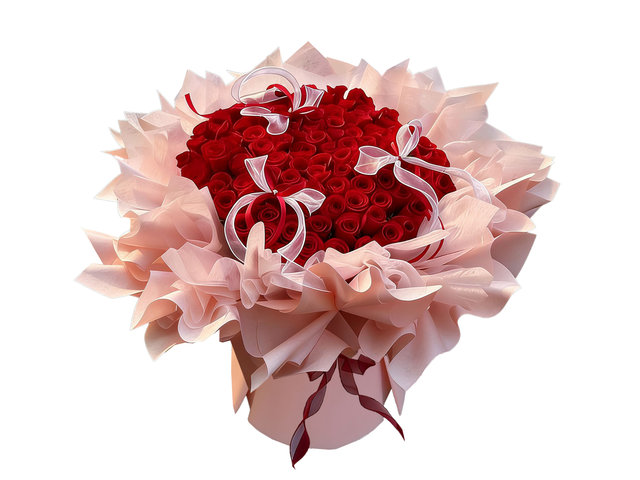 Florist Flower Bouquet - Bouquet Of Princess 99 Red Roses RD51 - 9E1205A1 Photo